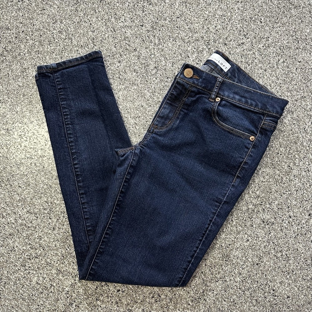 Ann Taylor Loft Jeans Womens 4 27x27 Mid Rise Modern Skinny Dark Wash Denim